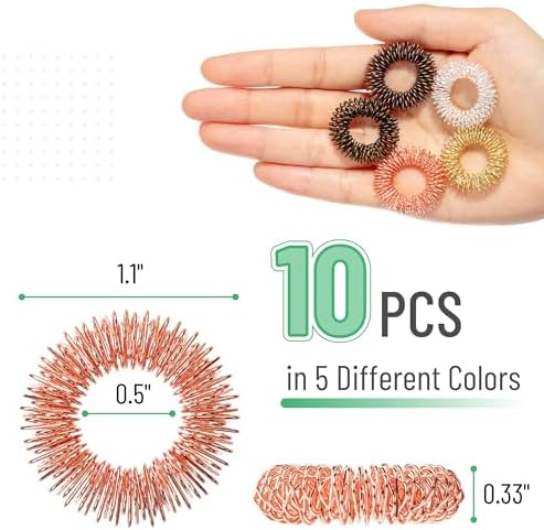 Mr. Pen- Spiky Sensory Rings, 10 Pack, Colorful