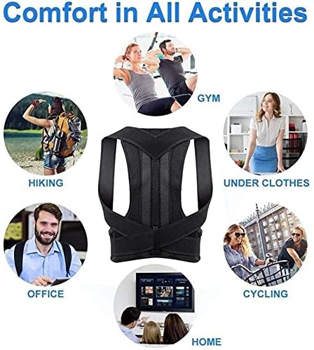 Back Corrector for Men and Women, Anti-kyphosis, Double Adjustable Shoulder Straps Breathable Mesh Panel to Stress