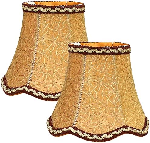 Fuloon Small Clip on Chandelier Lamp Shades, 2 Pack, Coffee