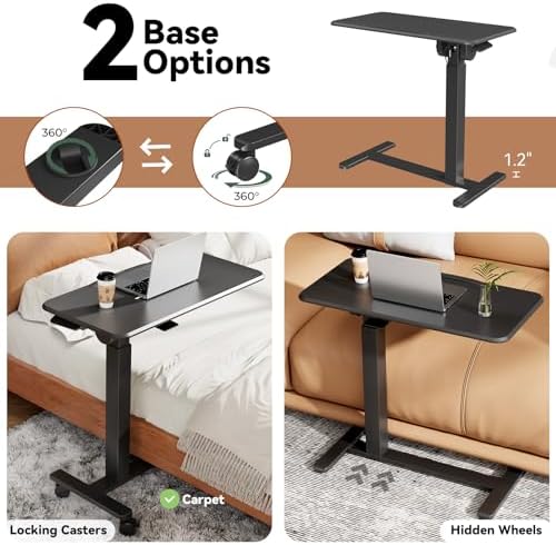 Mobile Standing Desk, Left/Right Rolling Bedside Table