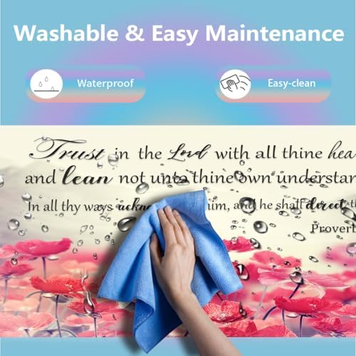Trust in The Lord with All Thine Heart Large Mouse Pad, Pink Lotus Desk Mat