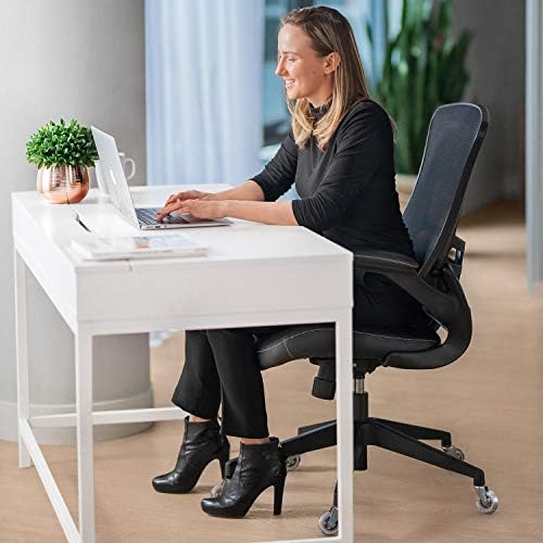 Office Chair Caster Wheels Replacement Set - 3" Heavy Duty Desk Chair Rollers for Hardwood Floors - 650 lbs Load Capacity, 5 Pack (Silver/Clear Wheel)