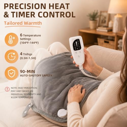 LisaCool Heating Pad for Neck Shoulders Back,Lightweight Heat pad:24x20 in