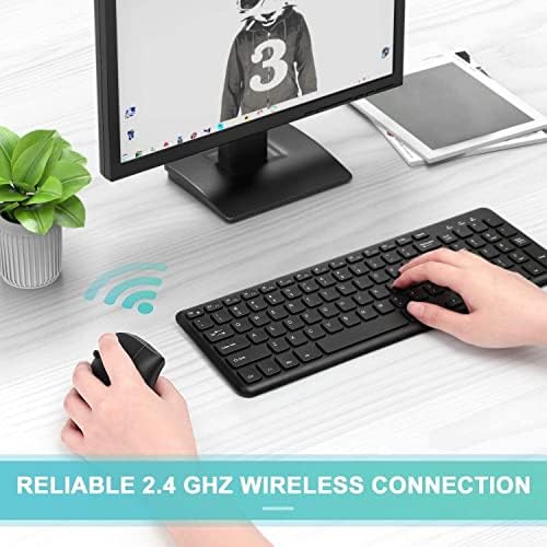 Ergonomic Left-Handed Wireless Vertical Mouse, 2.4G, 3 Adjustable DPI (800/1200/1600), Specially for Left Handers