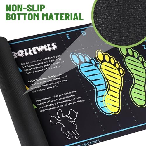 31.5'' X 13.8'' Anti-Slip Squat Mat with Foot Position Guides, Professional-Grade Exercise Mat Perfect for Squats, Leg Training and Lunges, Enhancing Muscle Activation, Versatility and Safety for Home Fitness Enthusiasts