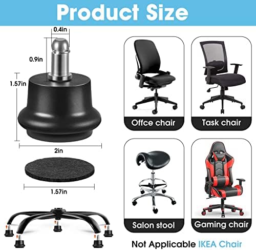 Bell Glides Replacement Office Chair, Castors Wheels Stopper Chair Feet