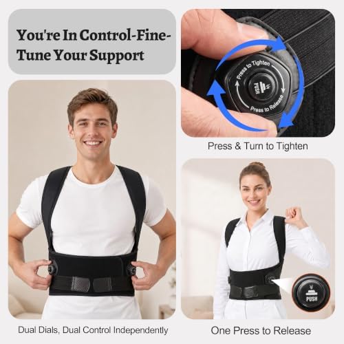 Upgraded Dial Posture Corrector Back Brace for Men and Women