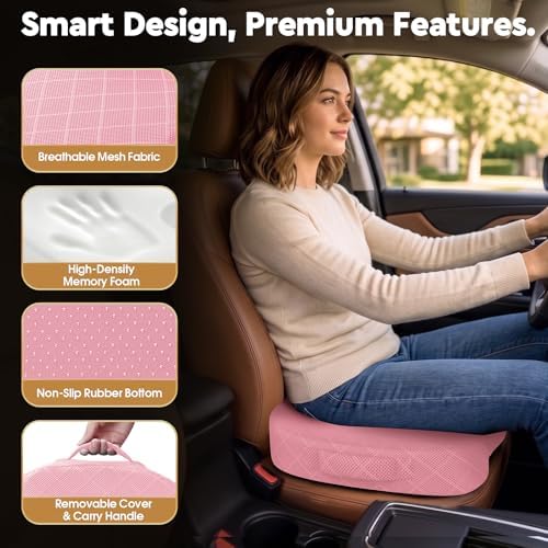 TushGuard Seat Cushion, Memory Foam Office Chair Cushion - Pink, XXX-Large