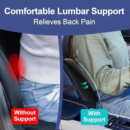 BYMECOST Cooling Lumbar Support Pillow for Car,Memory Foam Car Back Cushion