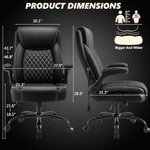 Indulgear Office Chair with Lumbar Support,Comfy Desk Chair with Flip Arm