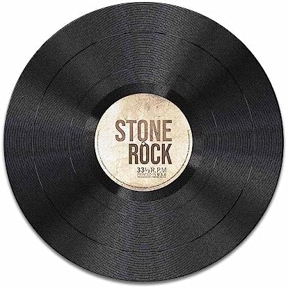 Non-Slip Round Mousepad, WIRESTER Vintage Vinyl Record White Brown Mouse Pad for Home, Office and Gaming Desk