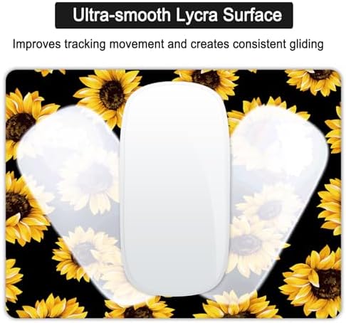 Small Mouse Pad, Mini Mouse Pad 6 X 8 Inch with Non-Slip Rubber Base for Keyboard Tray Laptops Wireless Mouse Home Office Travel, Washable & Portable (Sunflowers)