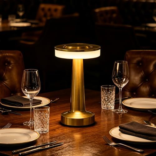 LED Portable Cordless Rechargeable Table Lamp,Gold