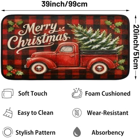 Christmas Door Mat Non-Slip Kitchen Rug Entrance Welcome Mat C-2