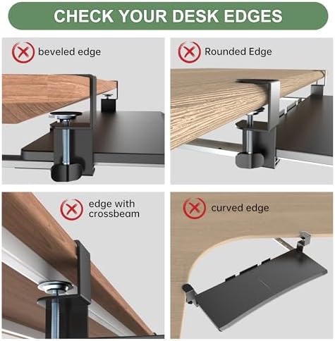 UPGRAVITY Extra Large Keyboard Tray Under Desk - Slide Out with Sturdy C-Clip Mount System, 31.5" (35.8" Including Clamps) x 11.8" Put-Out Keyboard Tray Computer Drawer for Ergonomic Typing, Black