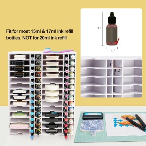 Krafetto Ink Pad Combo Storage Rack, 28 Grids for Standard Size Stamp Pads