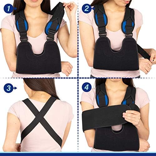 Arm Sling Brace Shoulder Immobilizer (Black) - Large