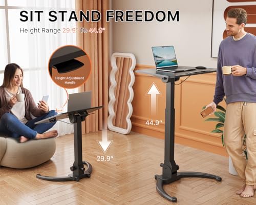 JOY worker Foldable Standing Desk, 90° Tilt Height Adjustable Desk, Black
