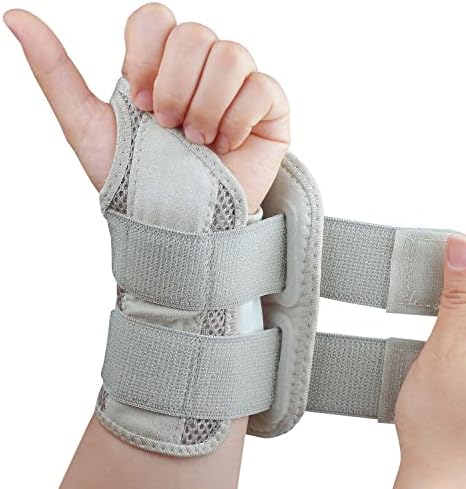 Carpal Tunnel Wrist Brace, Adjustable Wrist Support Brace, Night Wrist Sleep Supports Splints Arm Stabilizer (Left Hand, S/M, Khaki)
