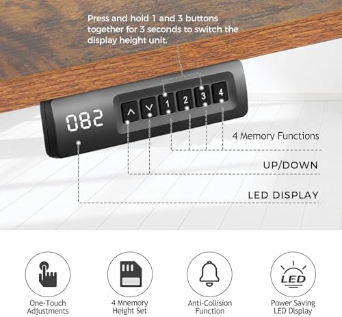 71'' × 28'' Height Adjustable Electric Standing Desk with Wheels