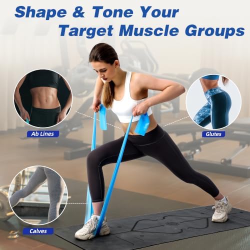 5 Pcs Resistance Bands for Working Out, Latex Free, Physical Therapy Bands, Exercise Bands Set for Stretching, Suitable for Rehab, Yoga,Pilates, Home Gym