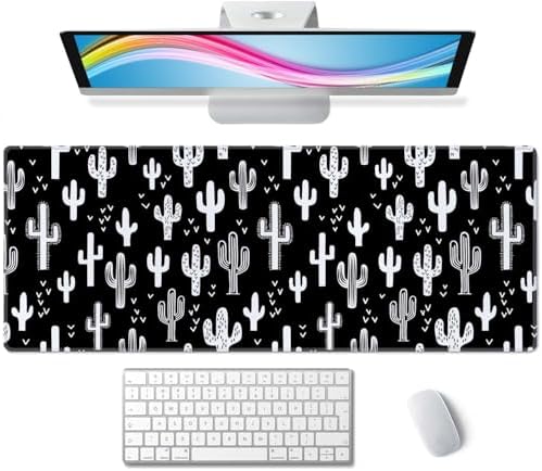 Cactus Large Gaming Mouse Pad,Mouse Pad Gaming 31.5 x 11.8 in Mouse Mat Desk Pad,Large Desk Mat,Extended Keyboard Mousepad with Non-Slip Base and Stitched Edge for Desk Home Office
