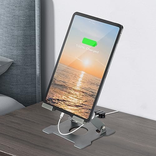 KABCON Tablet Stand,Tablet Holder for iPad,Adjustable Portable Multi Angle Desktop Stand Compatible with iPad Pro 9.7 10.5 12.9 Air Mini 1-4,Galaxy Tabs,Surface Pro Tablets,Kindle,E-Reader,Nexus-Grey