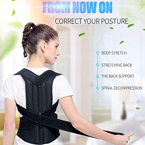 Under Clothes Posture Corrector, Women Men Back Brace Lumbar Support Shoulder Support Posture Correct Straightener Humpback Correction for Improve Posture Provide Upper and Lower Back Pain Relief (S)