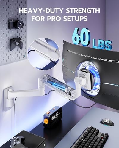 ARES WING Monitor Wall Mount for 24-57 Inch Ultrawide Screen, White