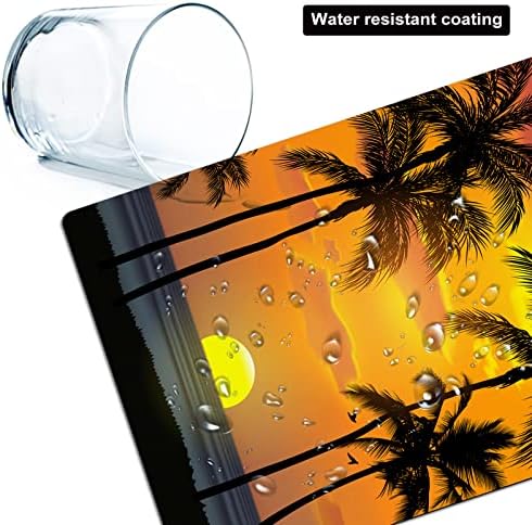 Small Mouse Pad, Mini Mouse Pads for Wireless Mouse and Laptop, Travel Mousepads with Designs - Tropical Sunset Beach, Portable Mousepad with Non-Slip Rubber Base - 5.5 x 7 in