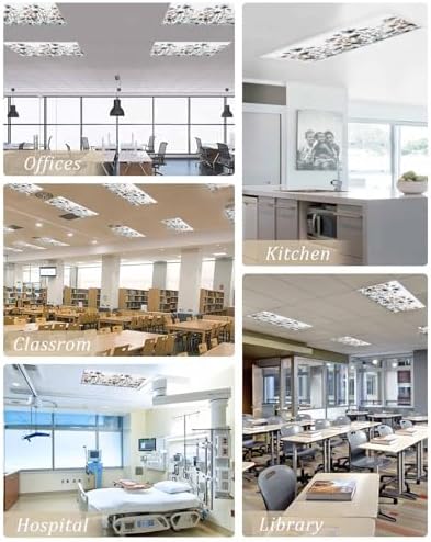 Fall Flower Magnetic Fluorescent Light Covers for Ceiling Lights 2 x 4 Feet, Watercolor Floral Herb Blue Brown Office Classroom Kitchen Drop Ceiling Light Covers Lighting Filters Shade Panel 1 Pack