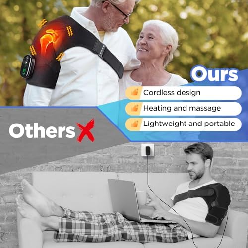 Cordless Shoulder Heating Pad & Massager with Vibration, FSA ⁄ HSA Eligible