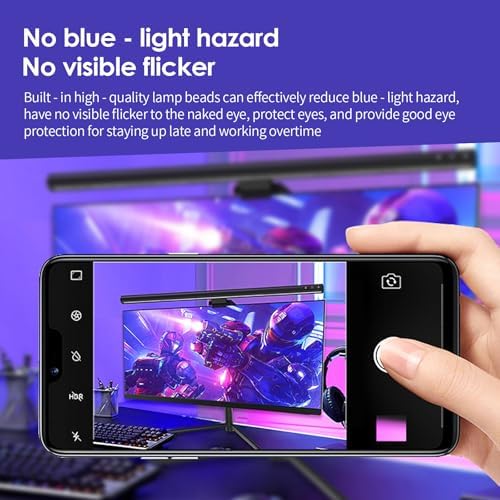 BY-J PC Screen Lamp with Remote Control, Adjustable Screen Light Automatic Dimming, LED USB Computer Lamp 17 in Monitor Light Bar Lighting for Office Gaming