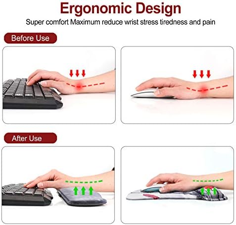 Keyboard Wrist Rest Mouse Pad Support, ToLuLu Gel Ergonomic Mouse Pads for Computer Laptop PC, Comfortable Durable Mousepad Keyboard Wrist Rests for Easy Typing Pain Relief, Eiffel Tower