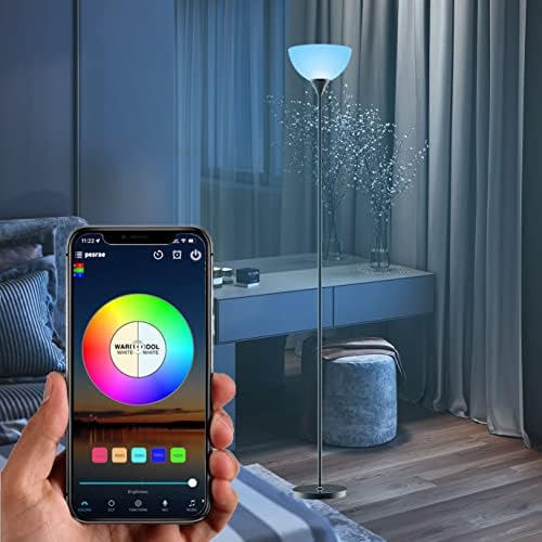 PESRAE RGB Floor Lamp, Stepless Brightness & Color Temperature