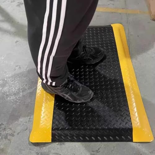 Anti Fatigue Mats Industrial 3' x 6' 15/16" Thick Ergonomic Standing Mat Commercial Heavy Duty Diamond Plate Shop Floor Mats Helps Relieve Back and Leg Soreness