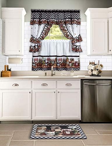 PowerSellerUSA Printed Anti Fatigue Mat, Non Slip Printed Textured Comfort Standing Floor Mats for Living, Dining Room, Bedroom, Kitchen, Office, Work (18x30 in., Jam Jars)