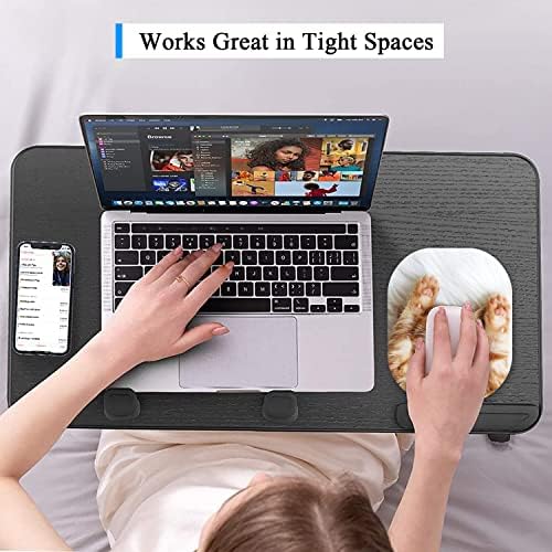 Small Mouse Pad 6 x 7 Inch, Oval Mini Mouse Pad with Non-Slip Rubber Base, Waterproof Compact Mouse Mat for Laptop Computer Wireless Mouse Keyboard Tray Home Office Travel, Cat