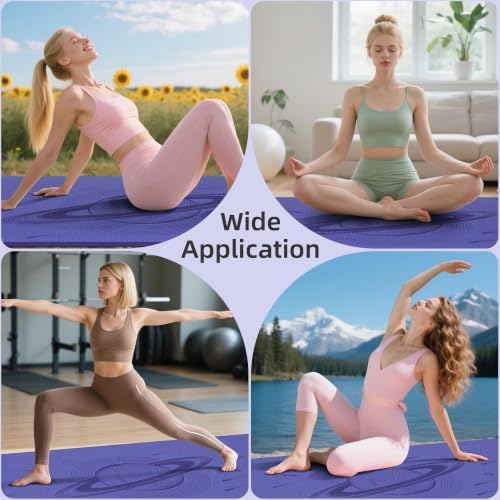HAHE Extra Wide Yoga Mat, 72"x40"x0.4"Thick, Large Exercise Mats