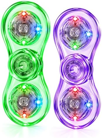 LED Fidget Spinner 2 Pack, Light Up Sensory Fidget Toys for Kids