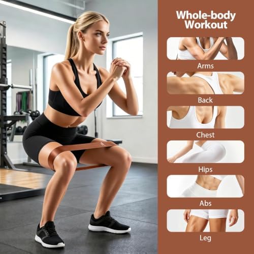 6-Pack Premium Natural Rubber Thickened Workout Resistance Bands Set for Home Gym & Physical Therapy, Anti-Snap Durable Exercise Bands for Full Body Strength Training, Legs, Glutes, Multi-Level