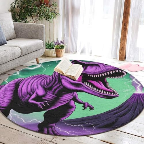 Circular Rugs Large Modern Round Area Rug Fashion Decor Mat for Home Office Dinosaur T-Rex