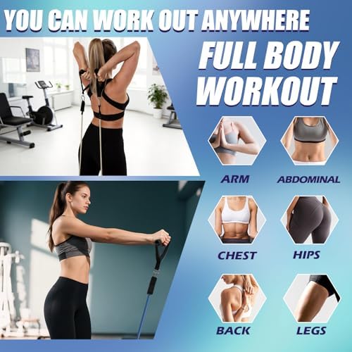 WHATAFIT Resistance Bands with Handles, 150 lb Exercise Bands Set