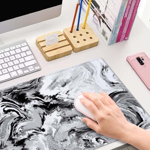 Abstract Brush Stroke Texture Desk Pad Black and White Large Mouse Pad Gaming Mousepad Extended XL Keyboard Pad 31.5 x 11.8 in Laptop Computer Mouse Keyboard Mat for Office Desk Decor
