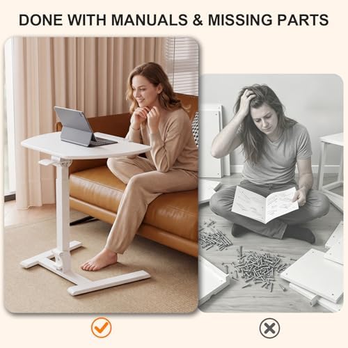 ROMOON Foldable Standing Desk with Wheels: No-Assembly, Height Adjustable