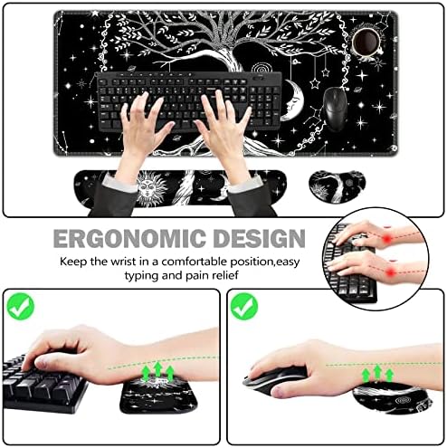 ToLuLu Extended Gaming Mouse Pad, Memory Foam Keyboard Mouse Wrist Rest