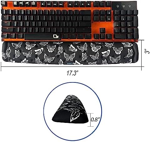 BRILA Keyboard Wrist Rest Support Cushion Pad for Computer, Laptop, Office Work, PC Gaming - Memory Foam Gel with Massage Holes Design - Non-Slip Easy Typing Wrist Pain Relief