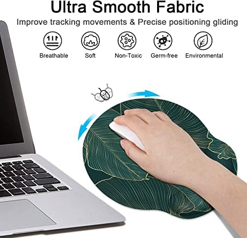 Britimes Ergonomic Mouse Pad with Wrist Support, Green Palm