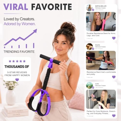 Pedal Resistance Band with Handle, Upgraded Durable Thickened Latex Tubes and Soft Foam Fabric Foot Pedal, Sit Up Exercise Equipment for Abdomen, Waist, Arm, Core/ABS, Leg, Physical Therapy