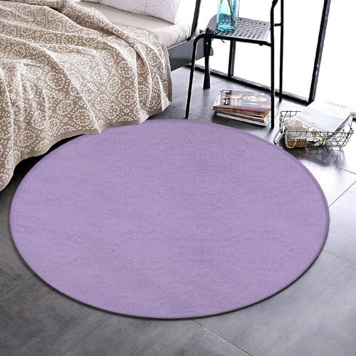 Large Round Area Rug Home Decor Modern Bathroom Rug Kitchen Office Circle Rug for Living Room Sofa Circle Cute Mat Purple, 60inch